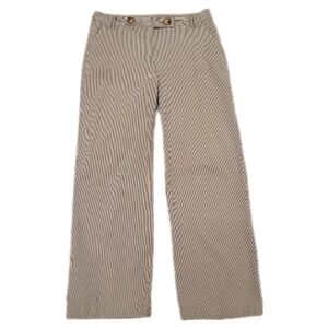 Nautica Women's tan/black/white‎ stripe straight leg pant size 6